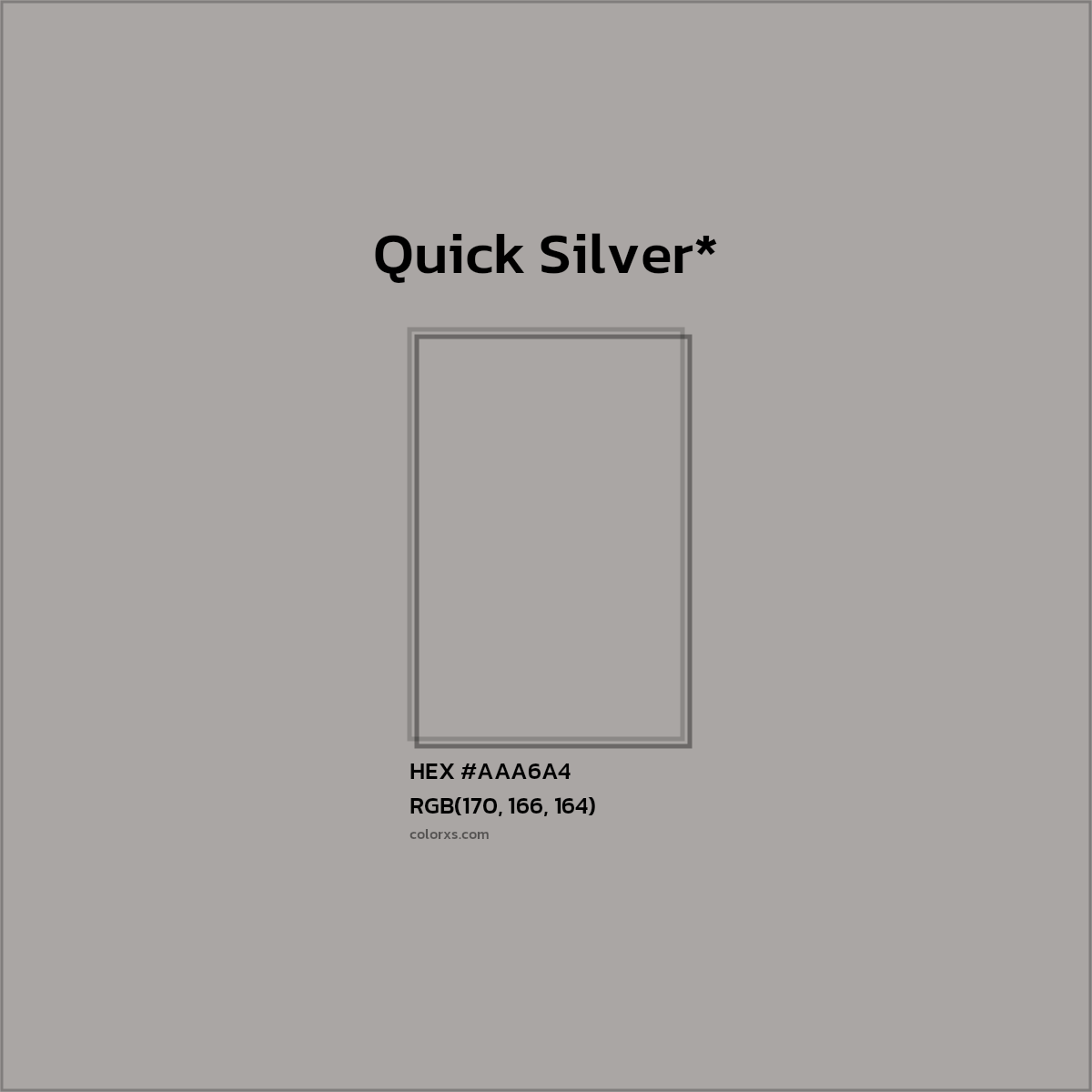 HEX #AAA6A4 Color Name, Color Code, Palettes, Similar Paints, Images