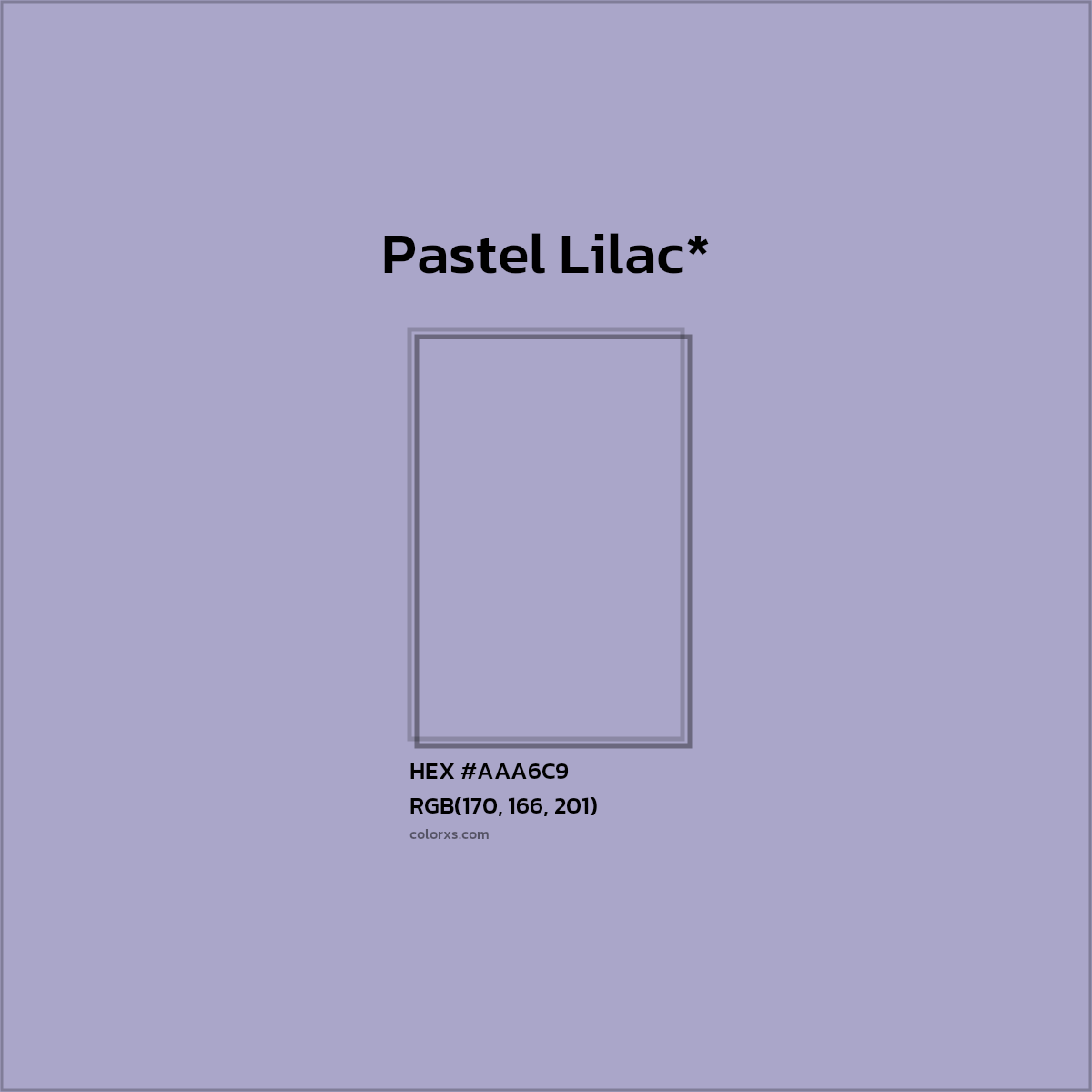 HEX #AAA6C9 Color Name, Color Code, Palettes, Similar Paints, Images