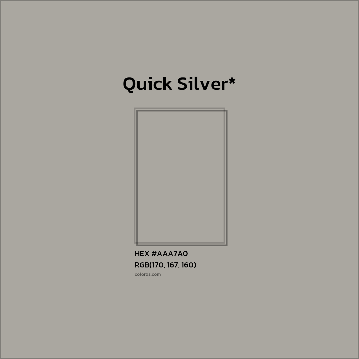 HEX #AAA7A0 Color Name, Color Code, Palettes, Similar Paints, Images