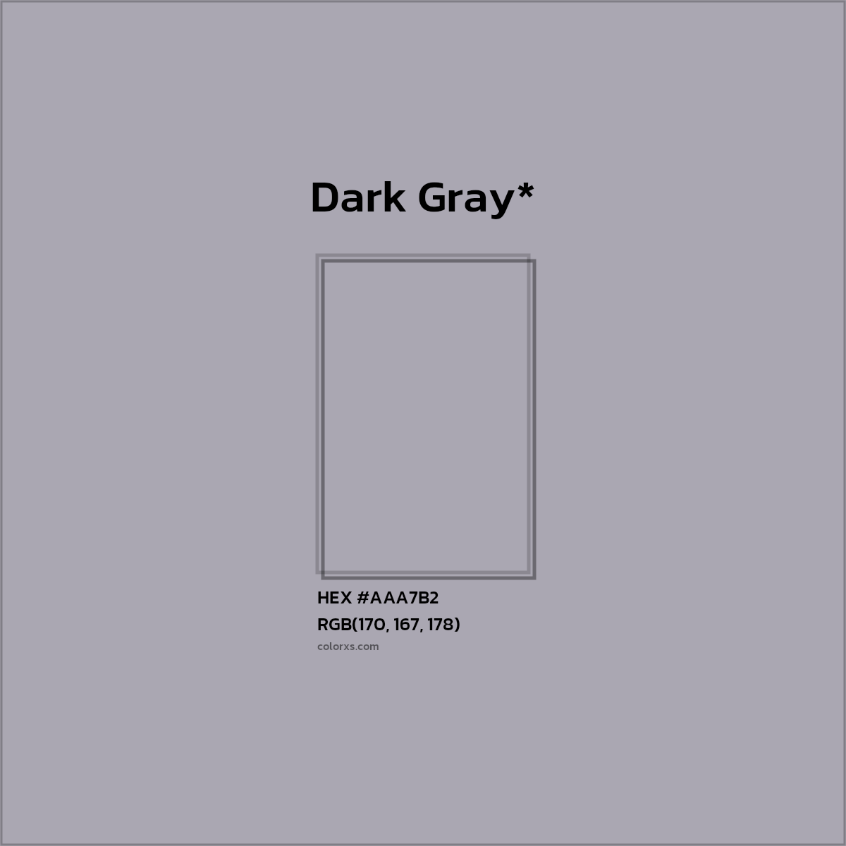 HEX #AAA7B2 Color Name, Color Code, Palettes, Similar Paints, Images