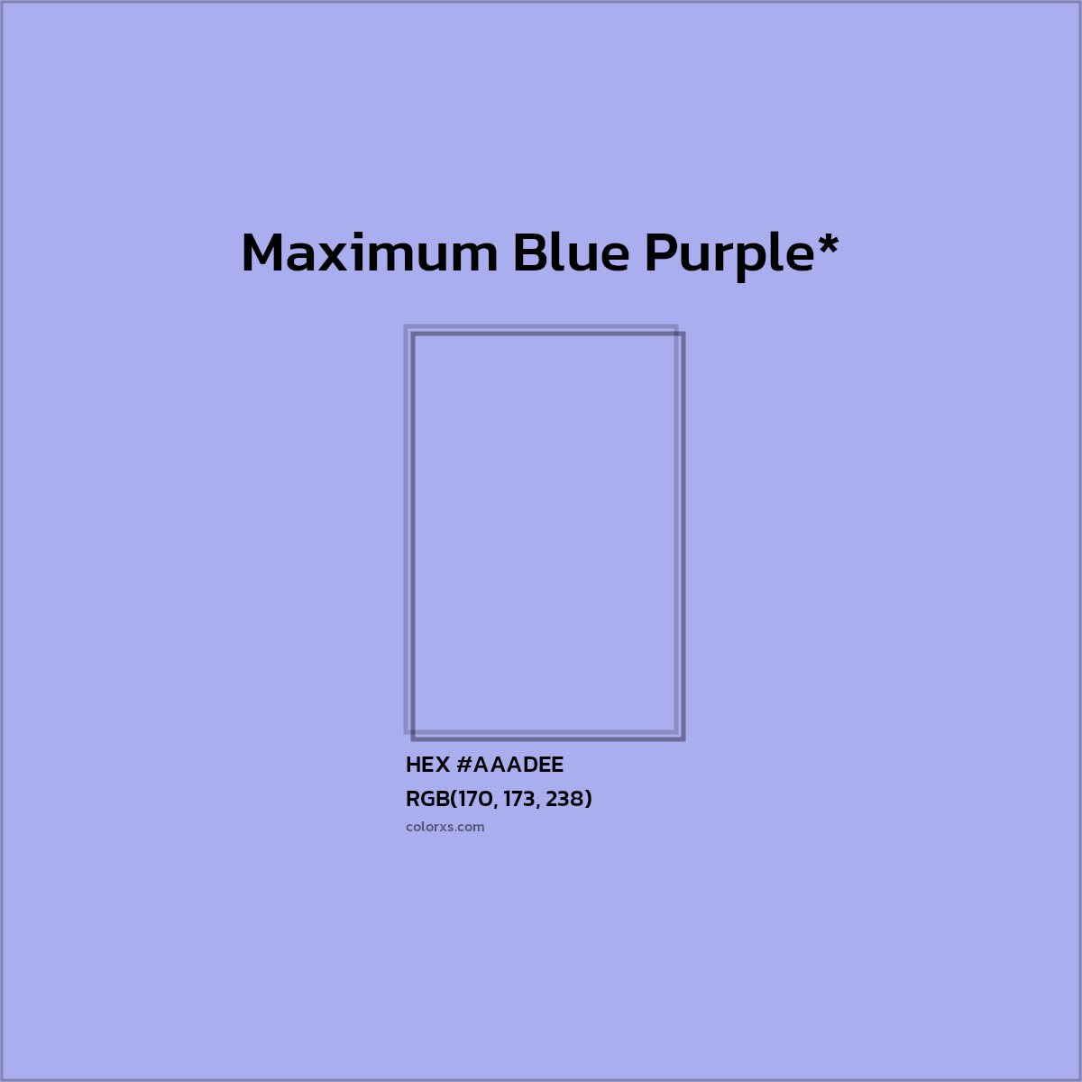 HEX #AAADEE Color Name, Color Code, Palettes, Similar Paints, Images