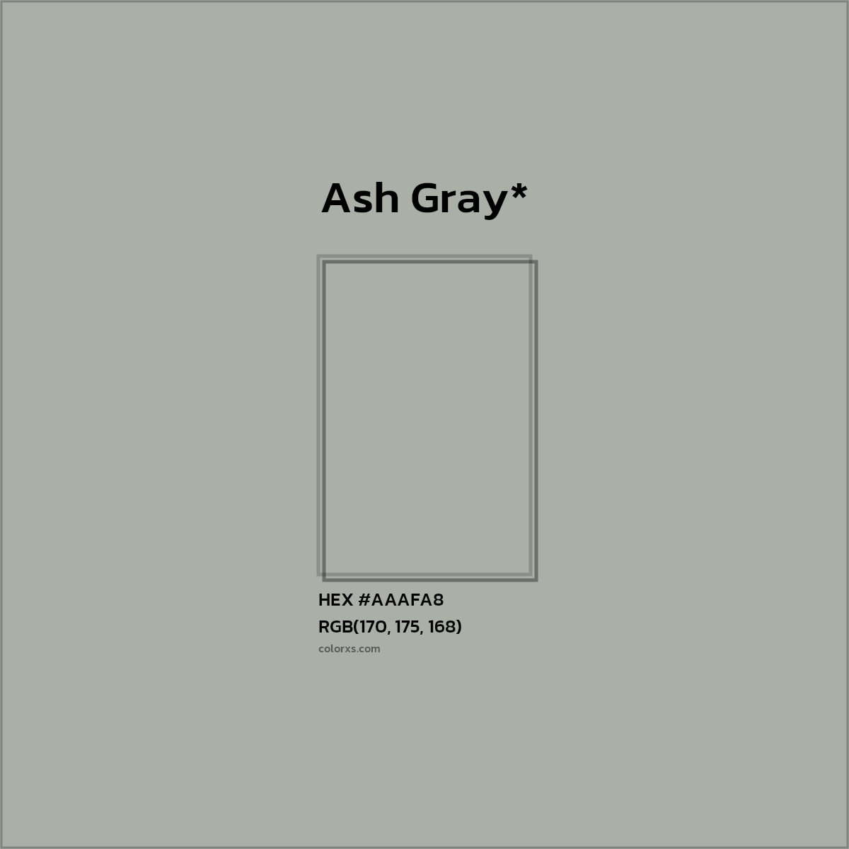 HEX #AAAFA8 Color Name, Color Code, Palettes, Similar Paints, Images