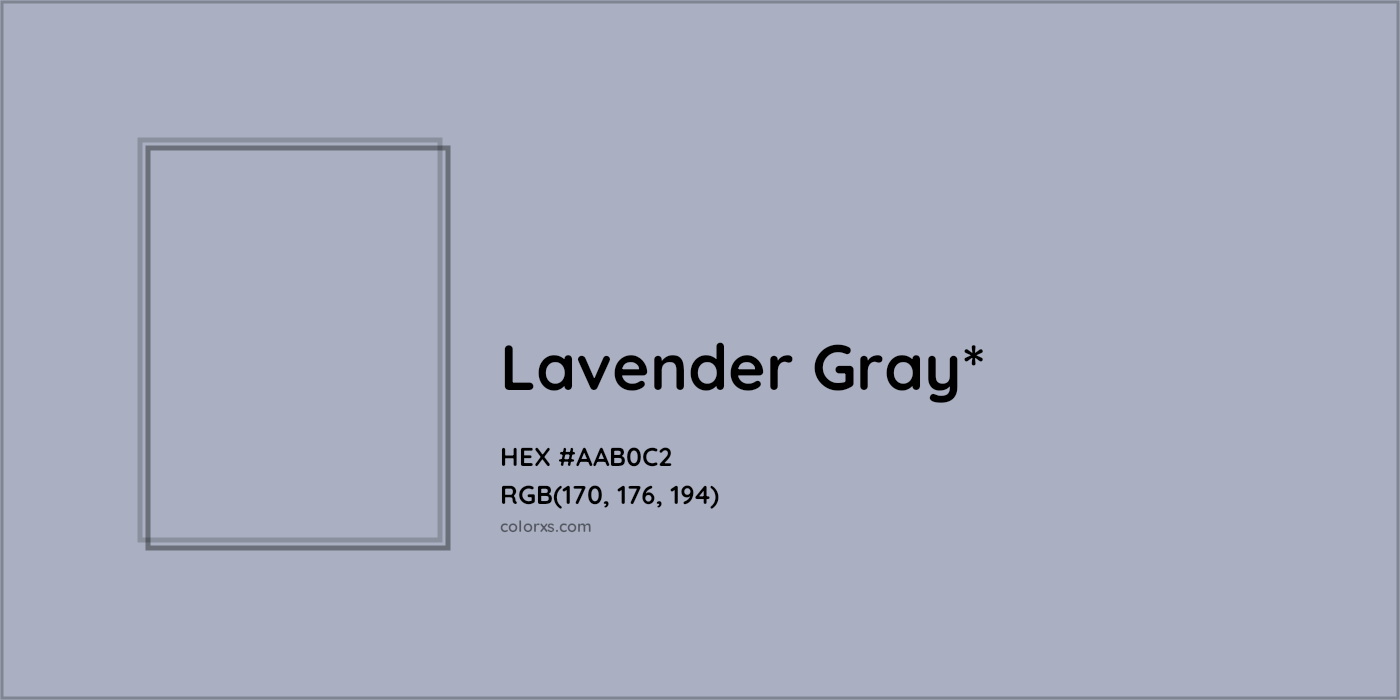 HEX #AAB0C2 Color Name, Color Code, Palettes, Similar Paints, Images