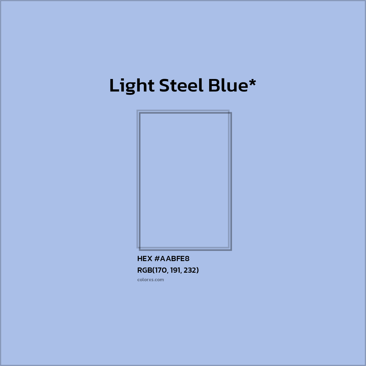 HEX #AABFE8 Color Name, Color Code, Palettes, Similar Paints, Images