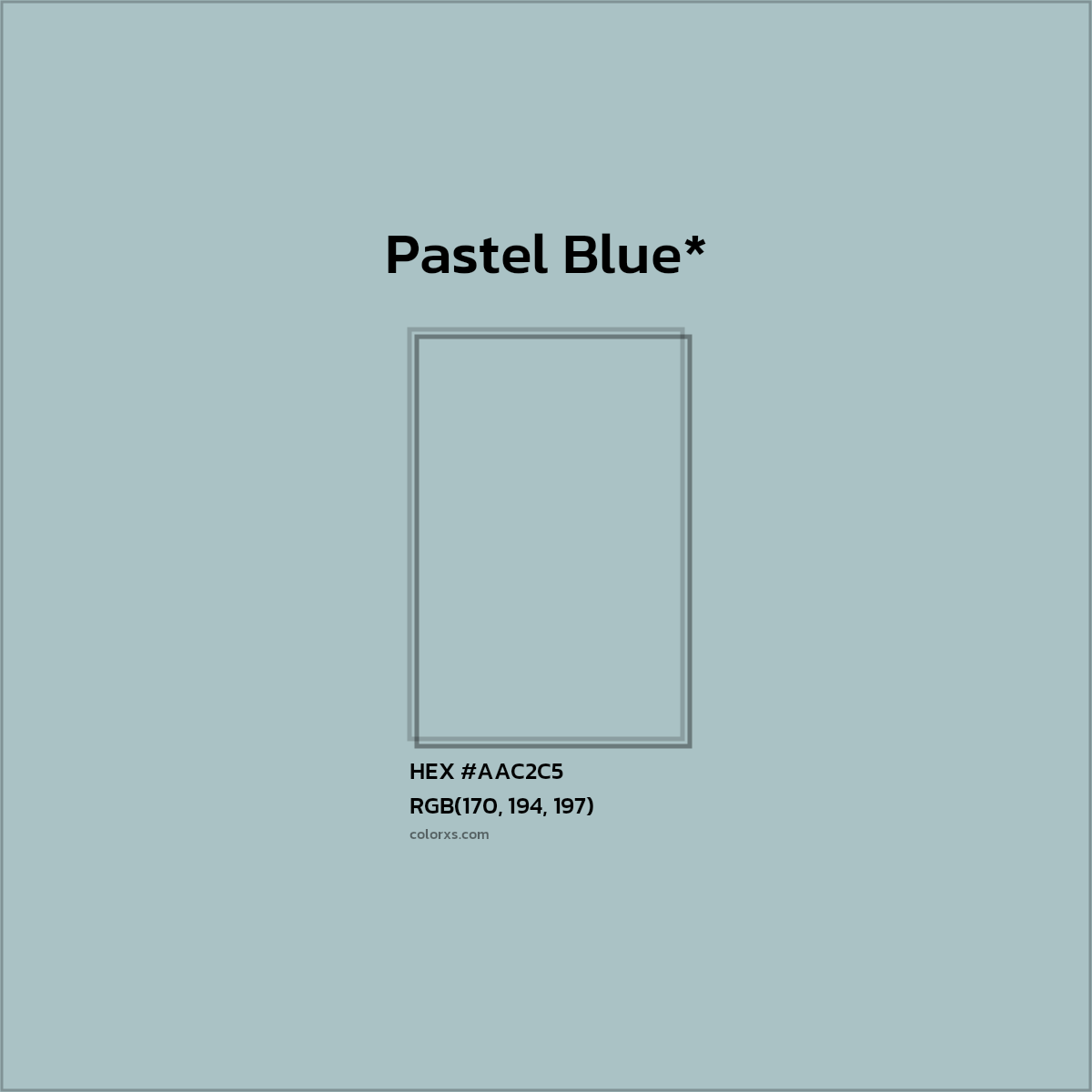 HEX #AAC2C5 Color Name, Color Code, Palettes, Similar Paints, Images