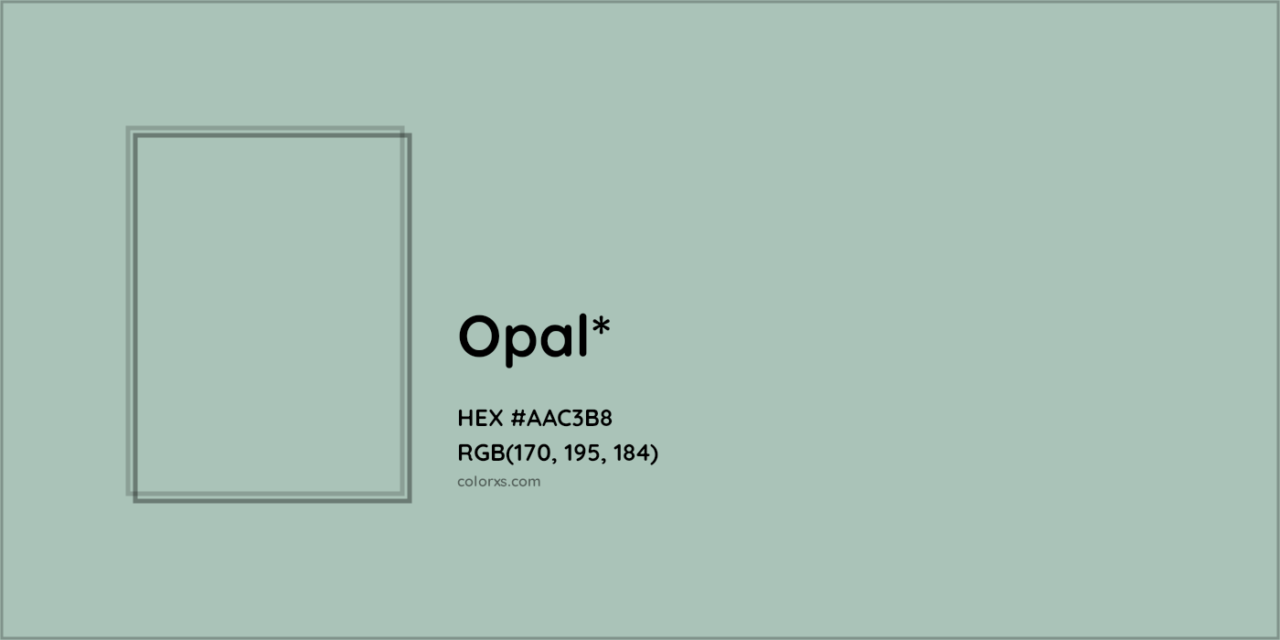 HEX #AAC3B8 Color Name, Color Code, Palettes, Similar Paints, Images