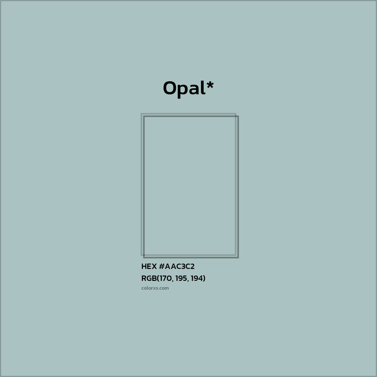 HEX #AAC3C2 Color Name, Color Code, Palettes, Similar Paints, Images