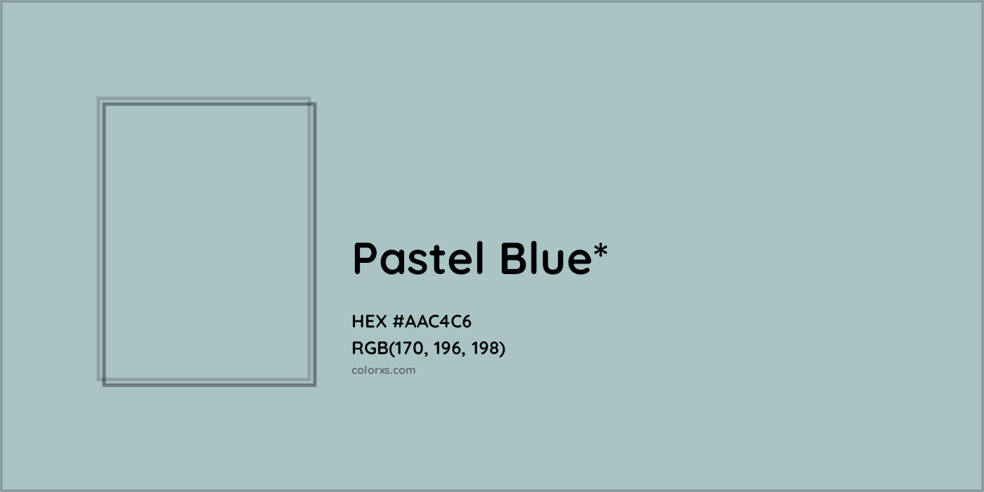 HEX #AAC4C6 Color Name, Color Code, Palettes, Similar Paints, Images
