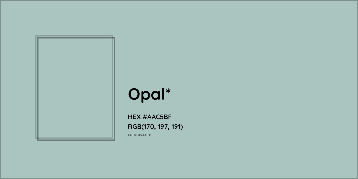 HEX #AAC5BF Color Name, Color Code, Palettes, Similar Paints, Images