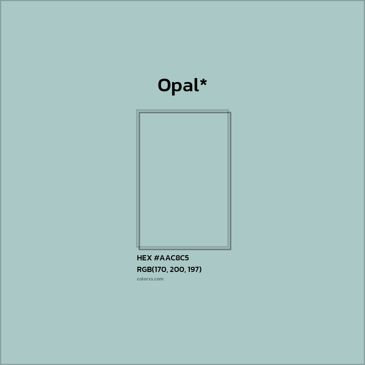 HEX #AAC8C5 Color Name, Color Code, Palettes, Similar Paints, Images
