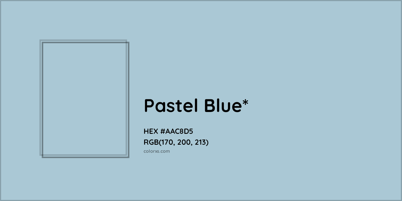 HEX #AAC8D5 Color Name, Color Code, Palettes, Similar Paints, Images