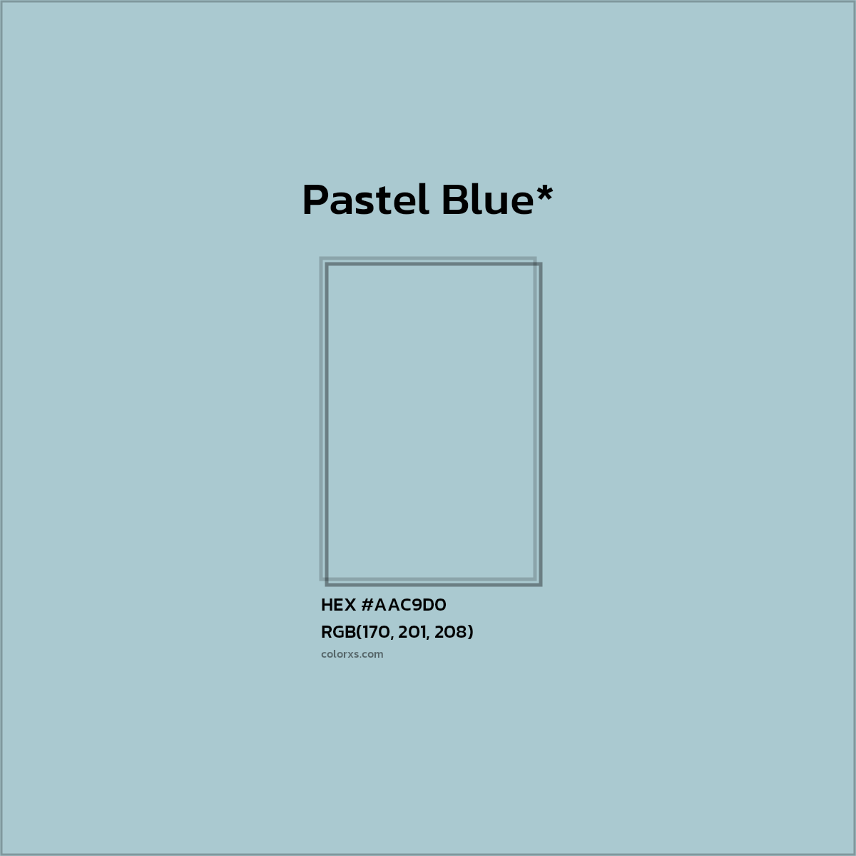 HEX #AAC9D0 Color Name, Color Code, Palettes, Similar Paints, Images