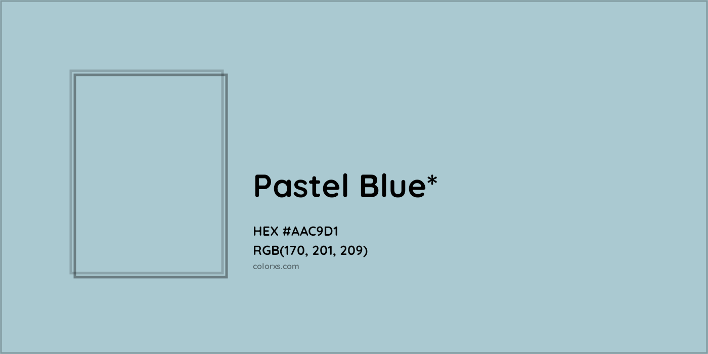 HEX #AAC9D1 Color Name, Color Code, Palettes, Similar Paints, Images