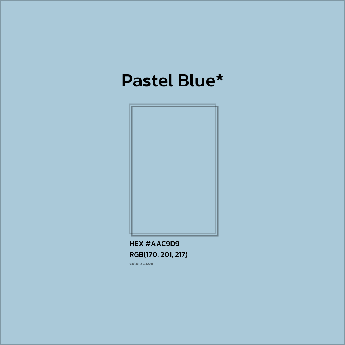 HEX #AAC9D9 Color Name, Color Code, Palettes, Similar Paints, Images