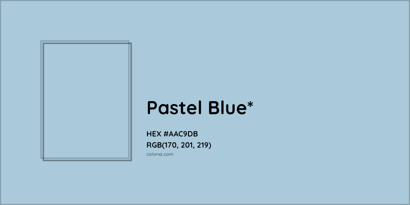HEX #AAC9DB Color Name, Color Code, Palettes, Similar Paints, Images