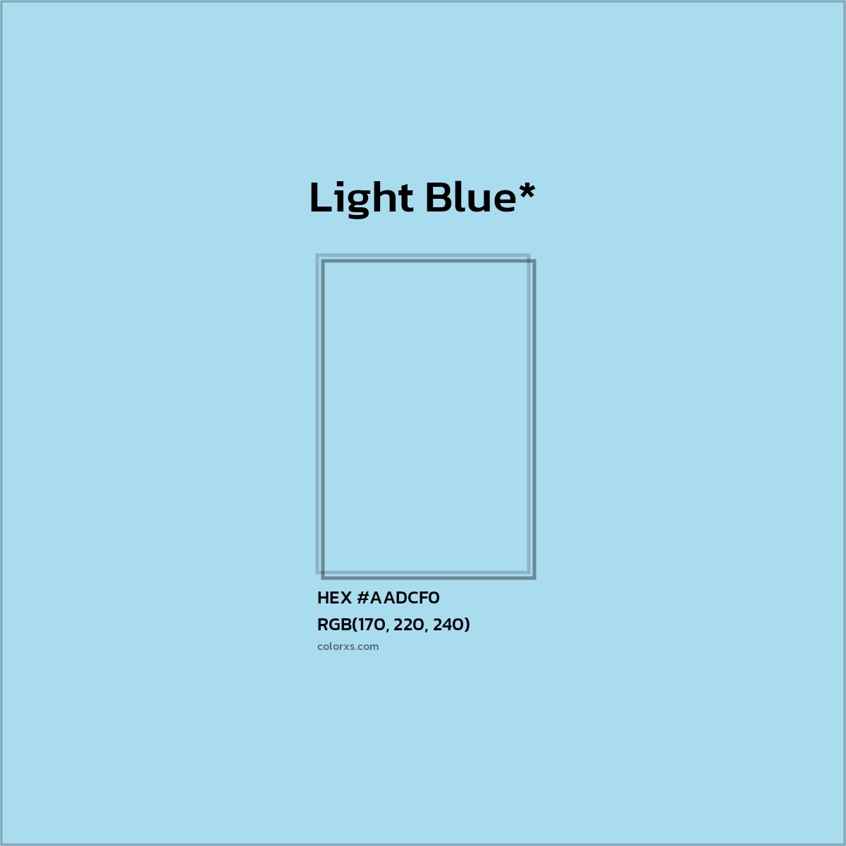 HEX #AADCF0 Color Name, Color Code, Palettes, Similar Paints, Images