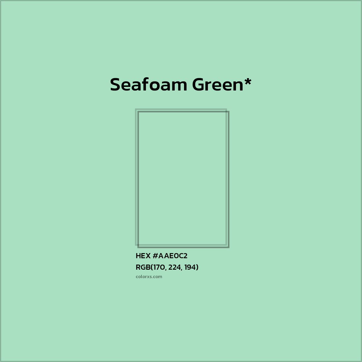 HEX #AAE0C2 Color Name, Color Code, Palettes, Similar Paints, Images