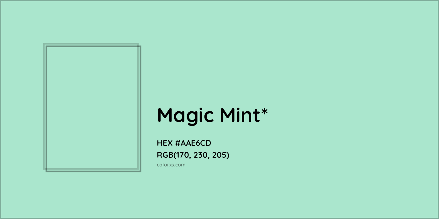 HEX #AAE6CD Color Name, Color Code, Palettes, Similar Paints, Images