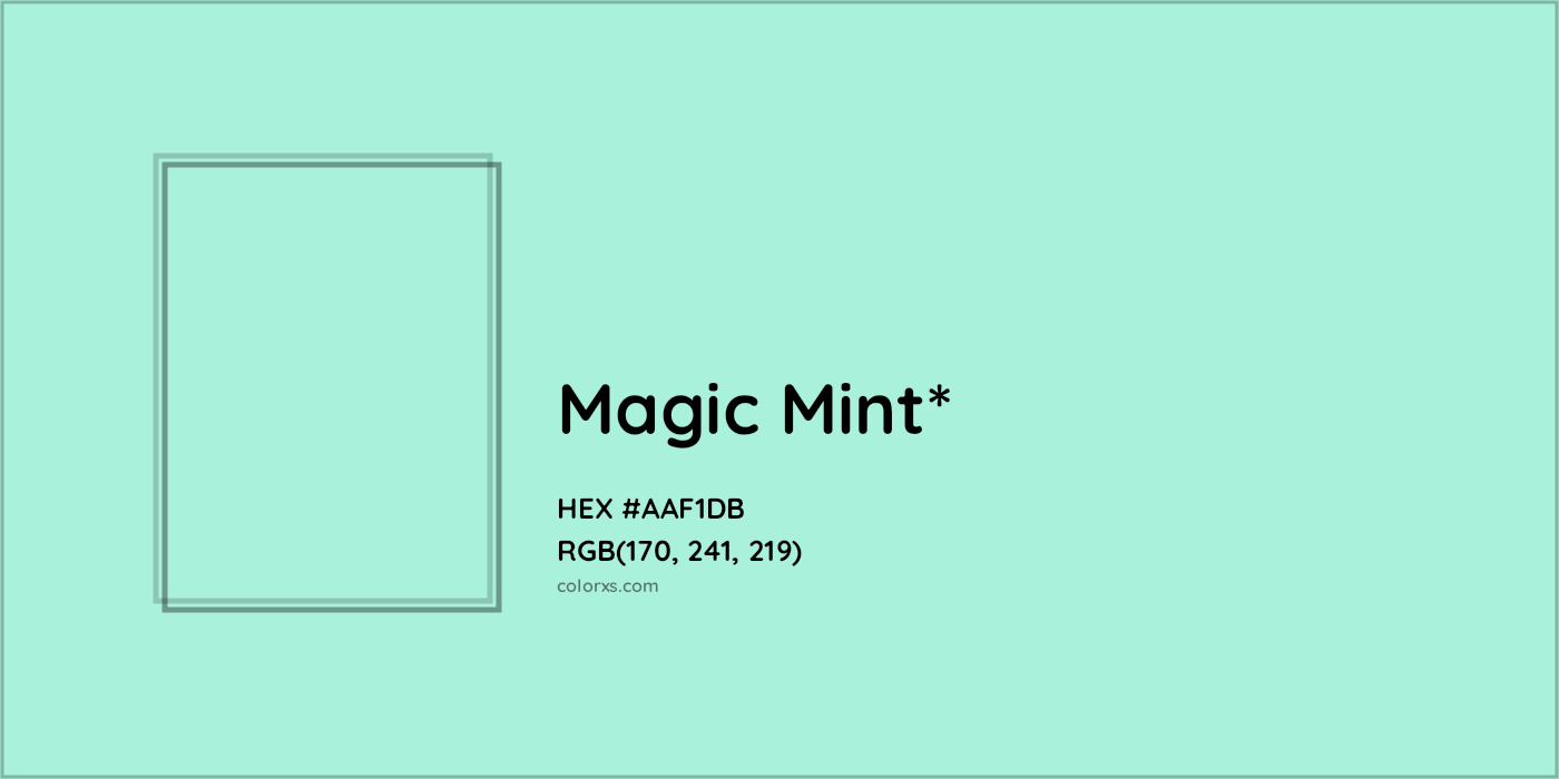 HEX #AAF1DB Color Name, Color Code, Palettes, Similar Paints, Images