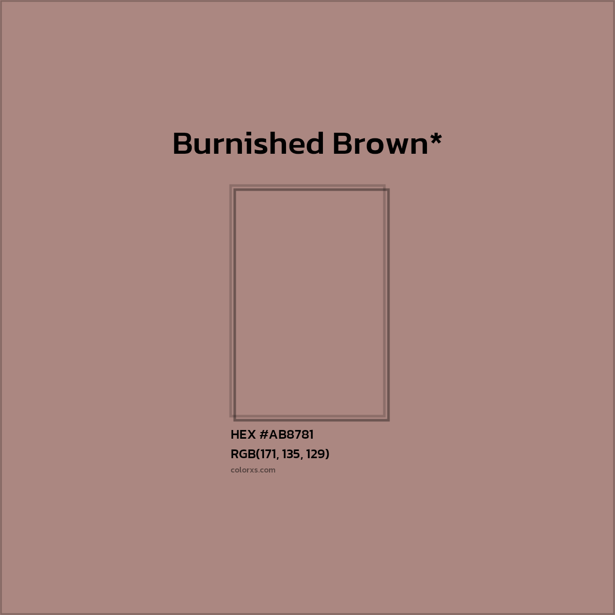HEX #AB8781 Color Name, Color Code, Palettes, Similar Paints, Images
