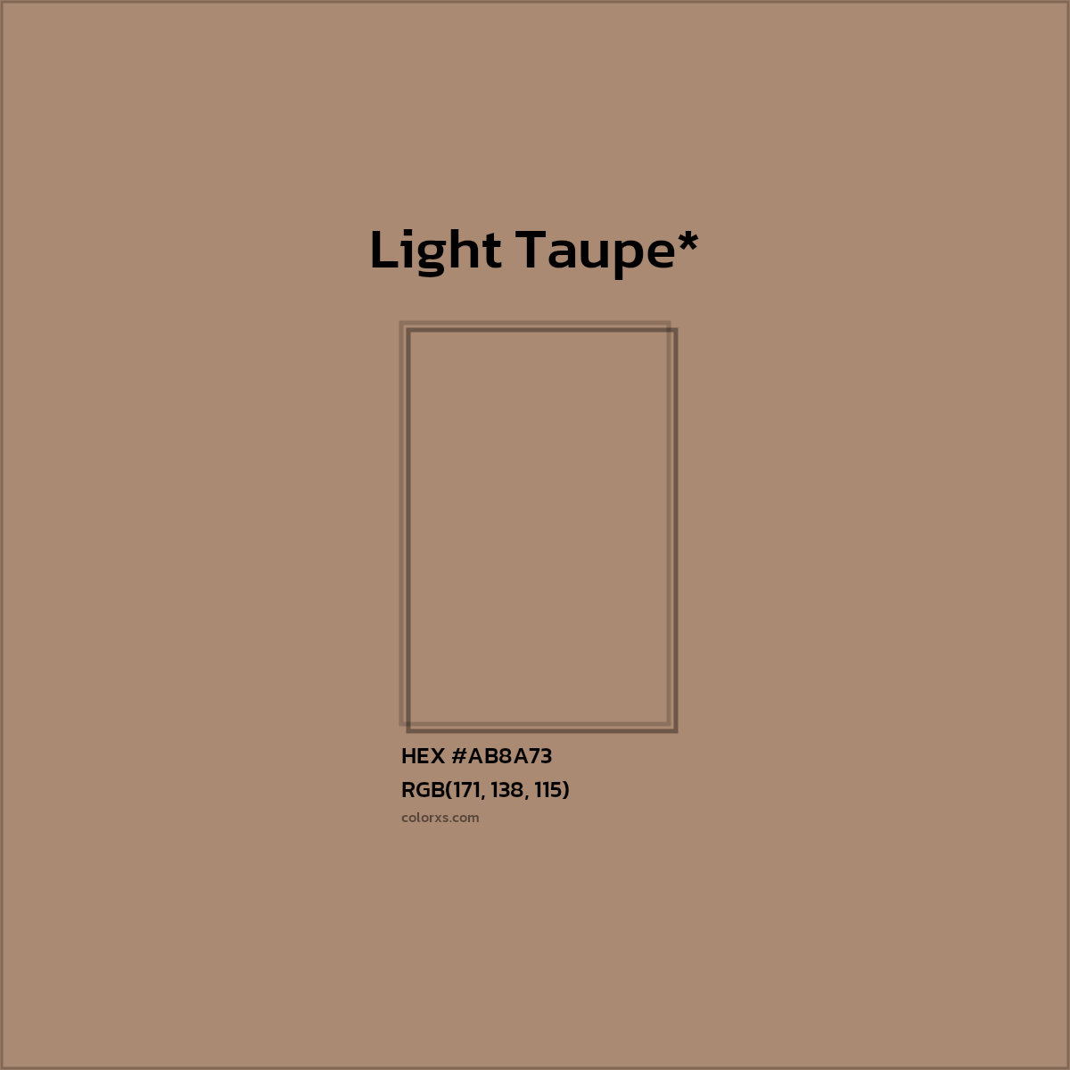 #AB8A73 hex color. RGB, RYB, CMYK, HSL, HSV codes and color conversions. Matching color names, palettes, paints.