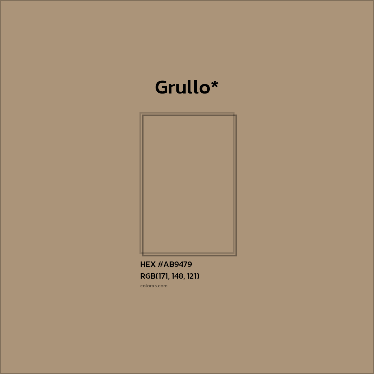 HEX #AB9479 Color Name, Color Code, Palettes, Similar Paints, Images