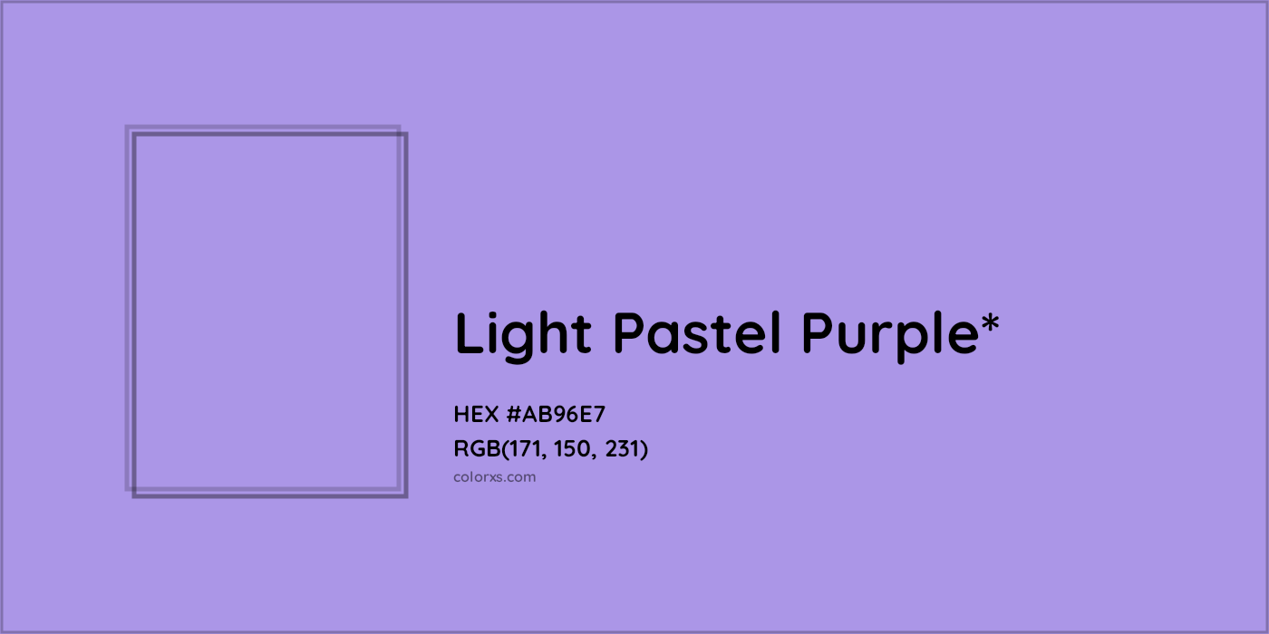 HEX #AB96E7 Color Name, Color Code, Palettes, Similar Paints, Images