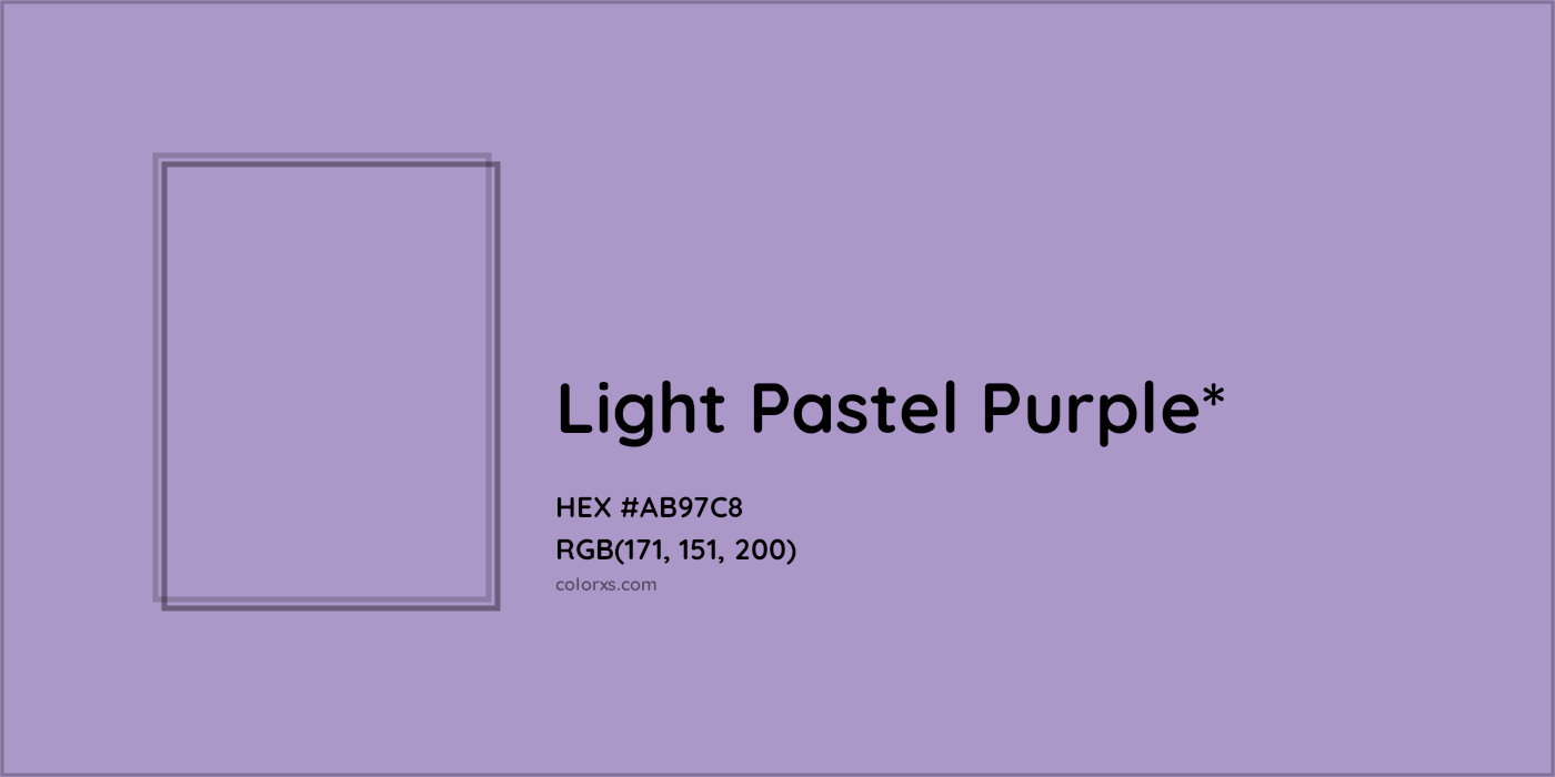HEX #AB97C8 Color Name, Color Code, Palettes, Similar Paints, Images