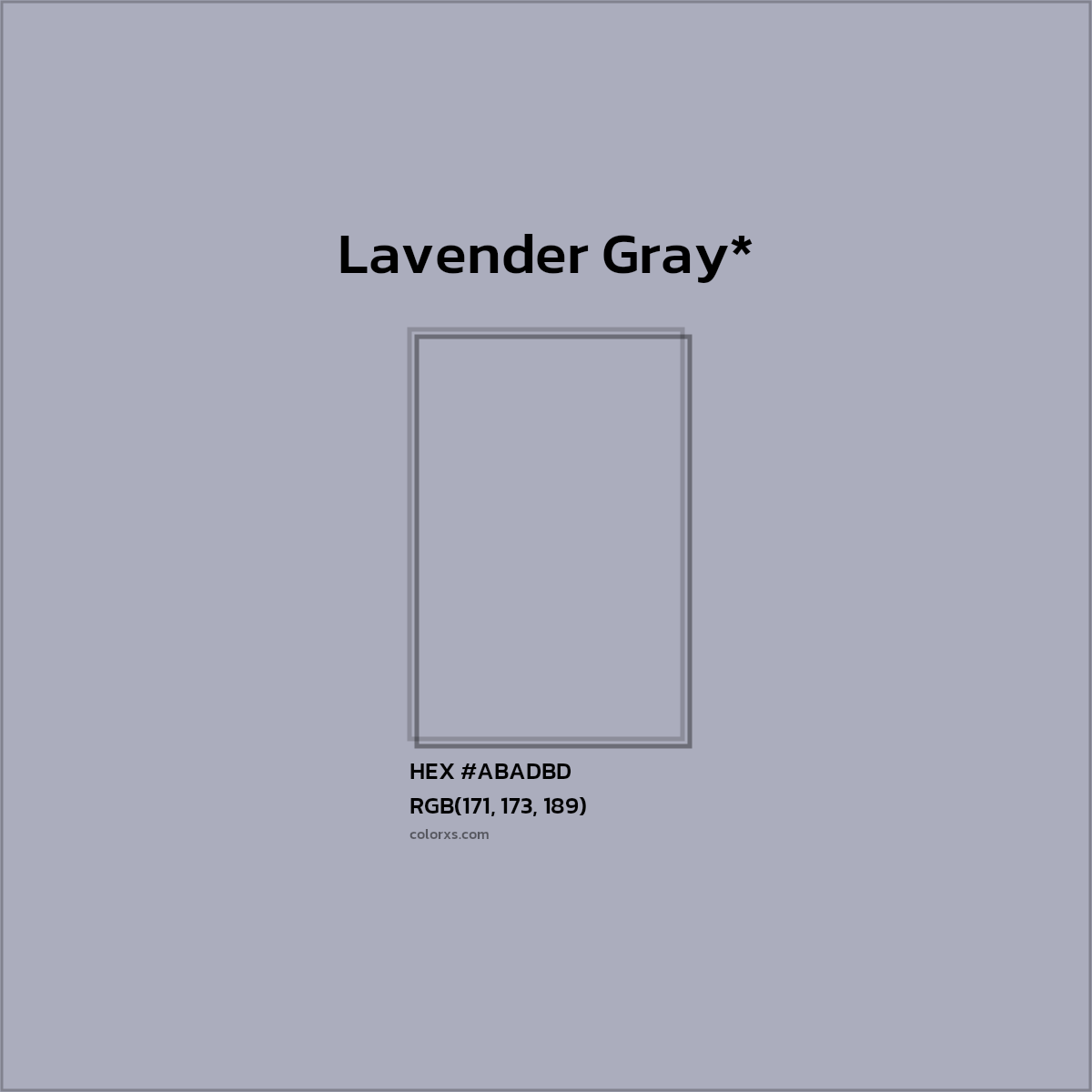 HEX #ABADBD Color Name, Color Code, Palettes, Similar Paints, Images