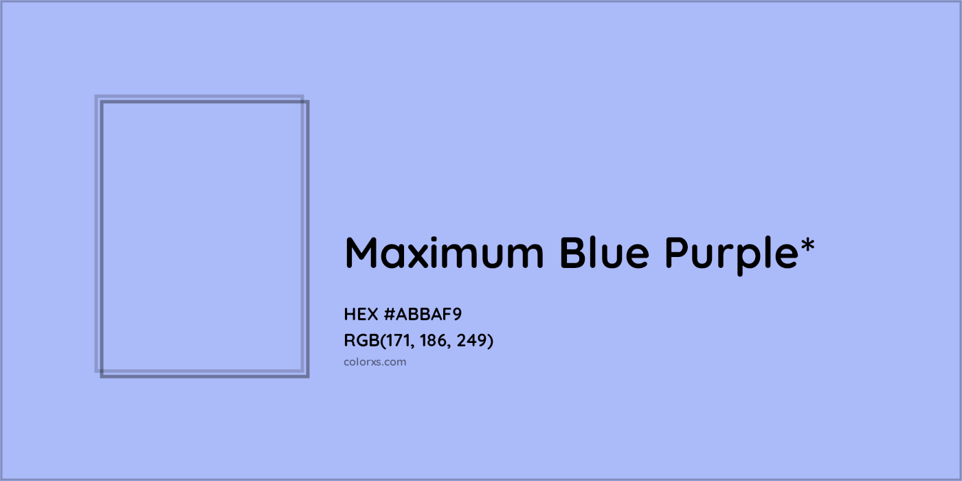HEX #ABBAF9 Color Name, Color Code, Palettes, Similar Paints, Images