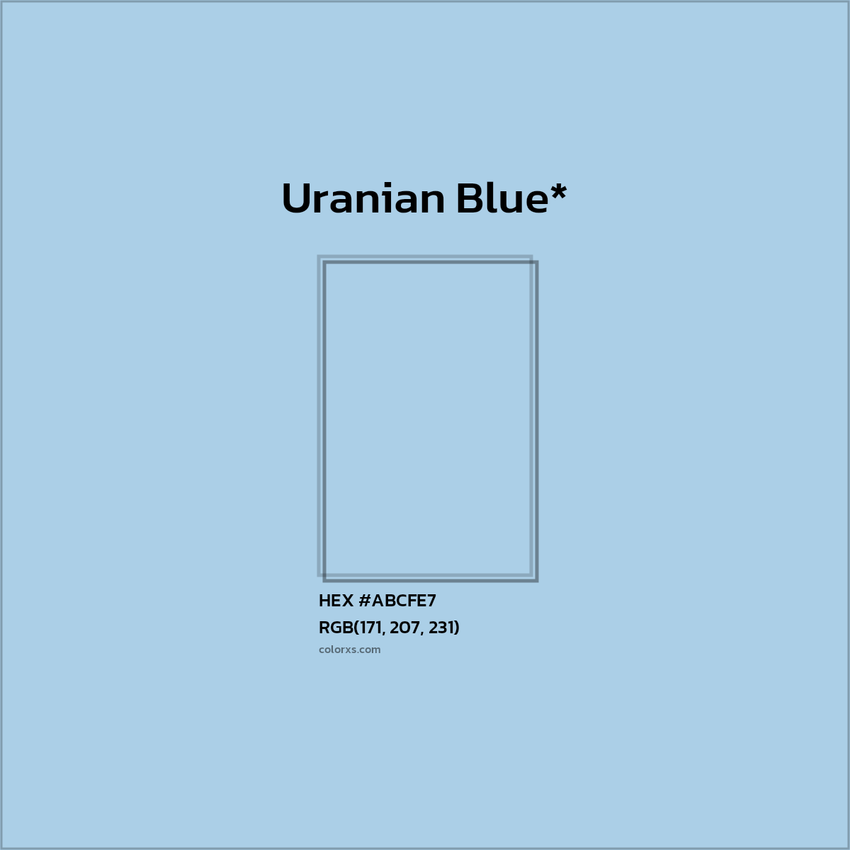 HEX #ABCFE7 Color Name, Color Code, Palettes, Similar Paints, Images