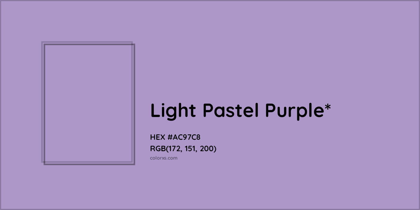 HEX #AC97C8 Color Name, Color Code, Palettes, Similar Paints, Images