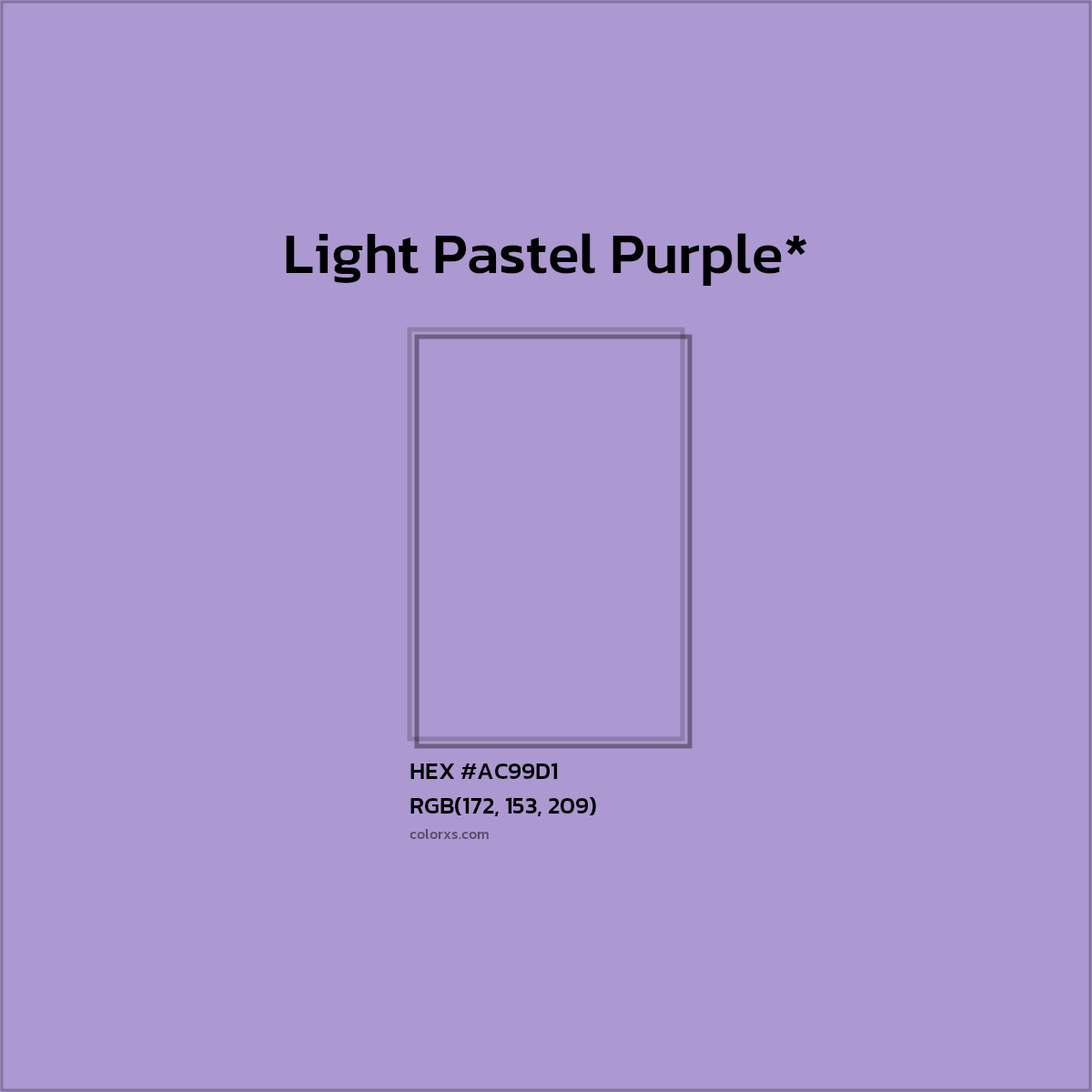 HEX #AC99D1 Color Name, Color Code, Palettes, Similar Paints, Images