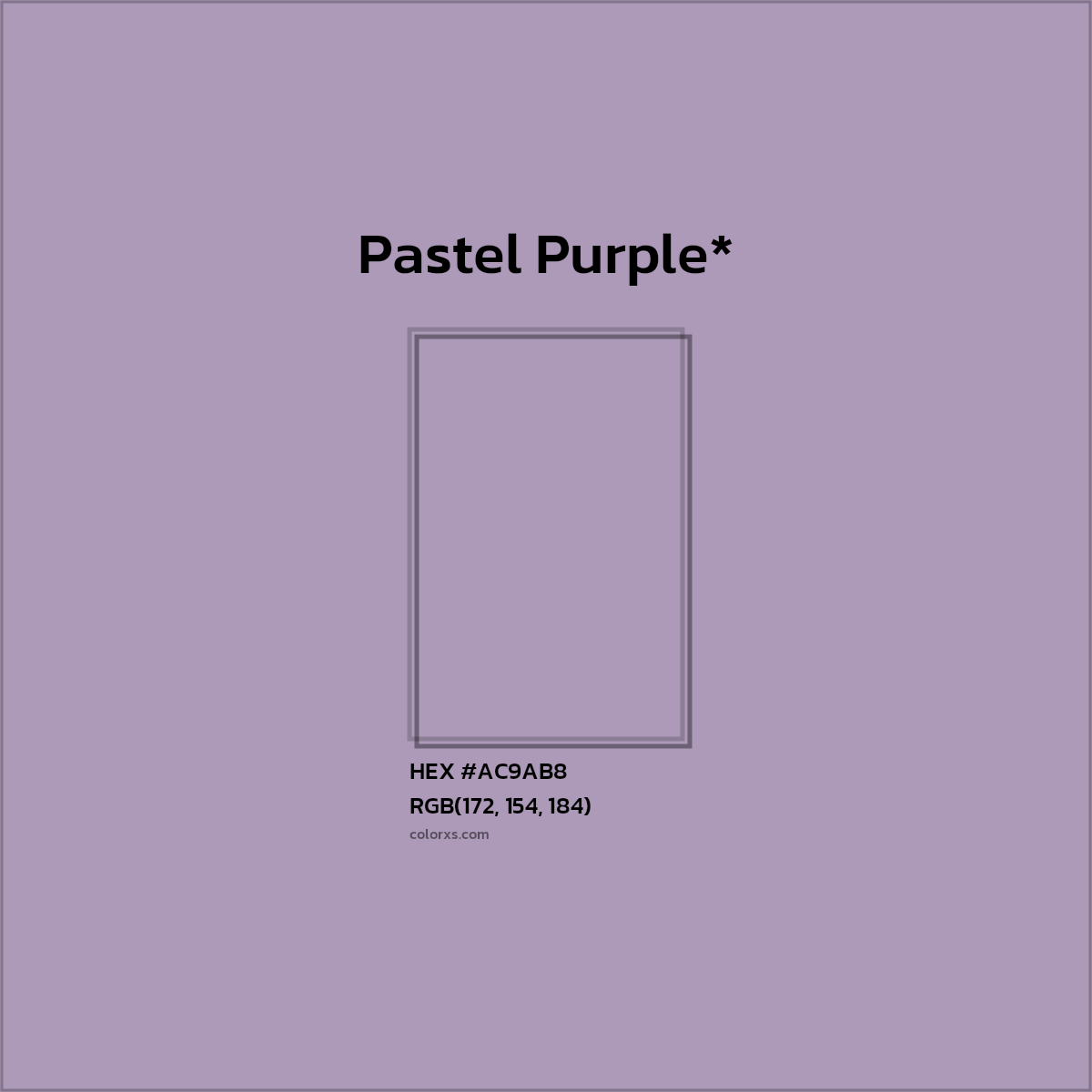 HEX #AC9AB8 Color Name, Color Code, Palettes, Similar Paints, Images