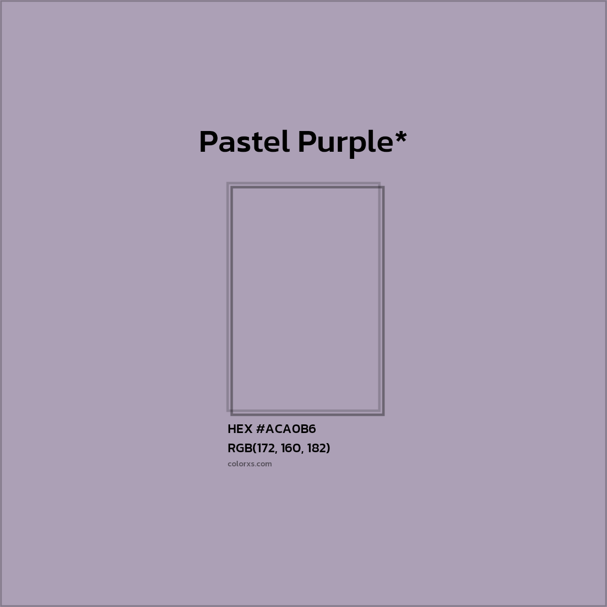 HEX #ACA0B6 Color Name, Color Code, Palettes, Similar Paints, Images