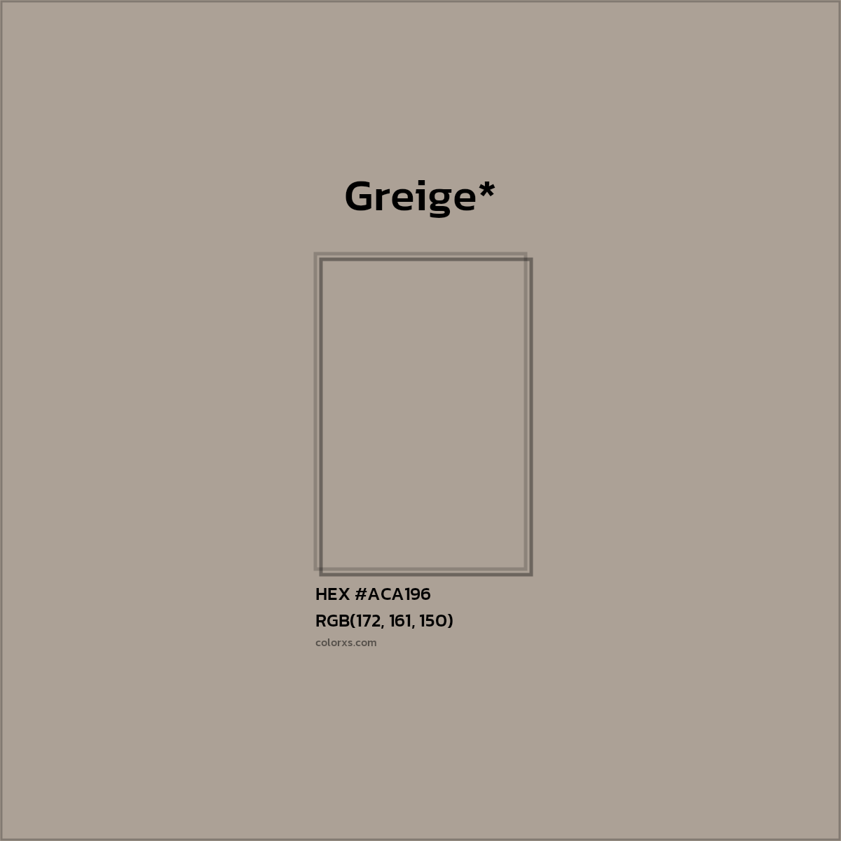 HEX #ACA196 Color Name, Color Code, Palettes, Similar Paints, Images