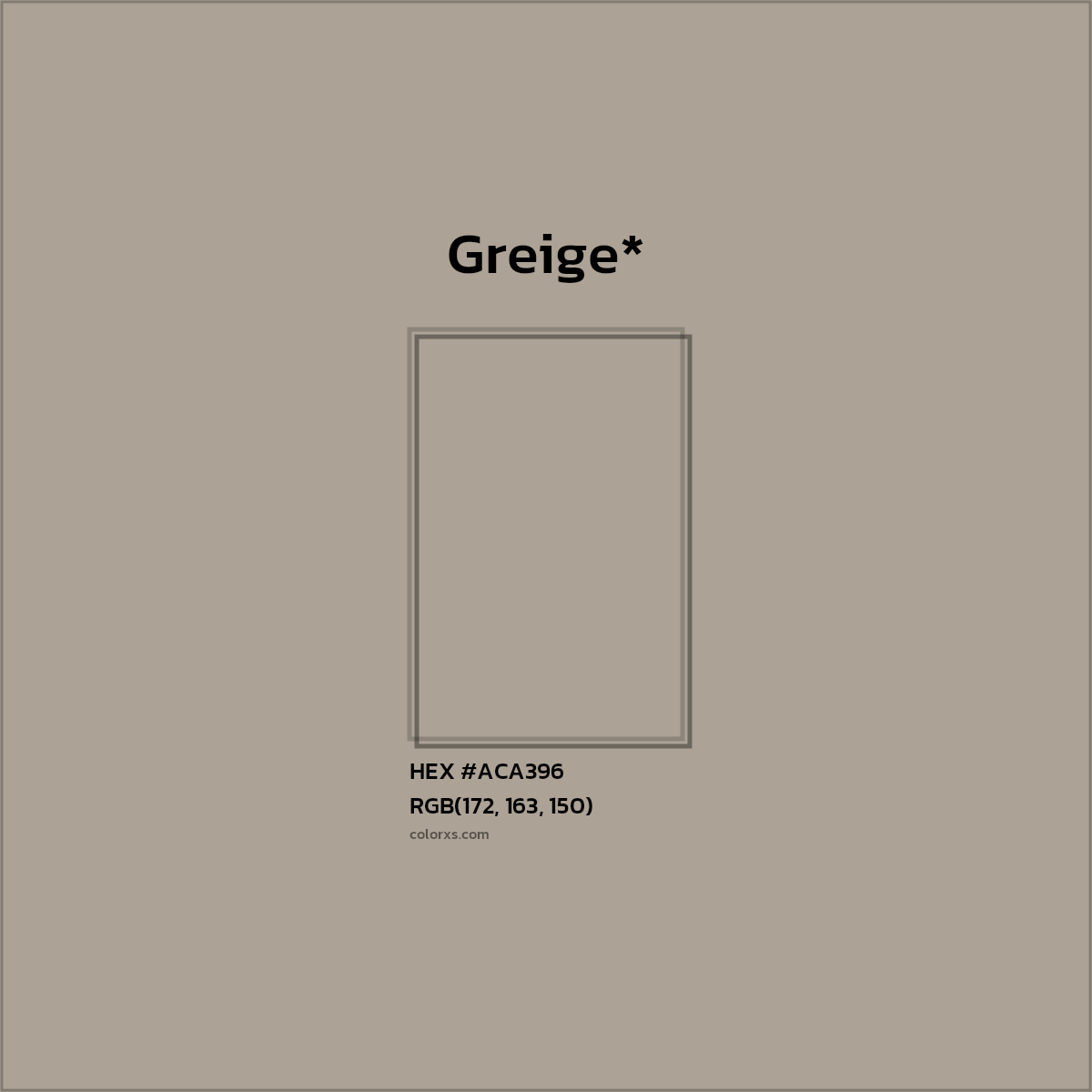 HEX #ACA396 Color Name, Color Code, Palettes, Similar Paints, Images