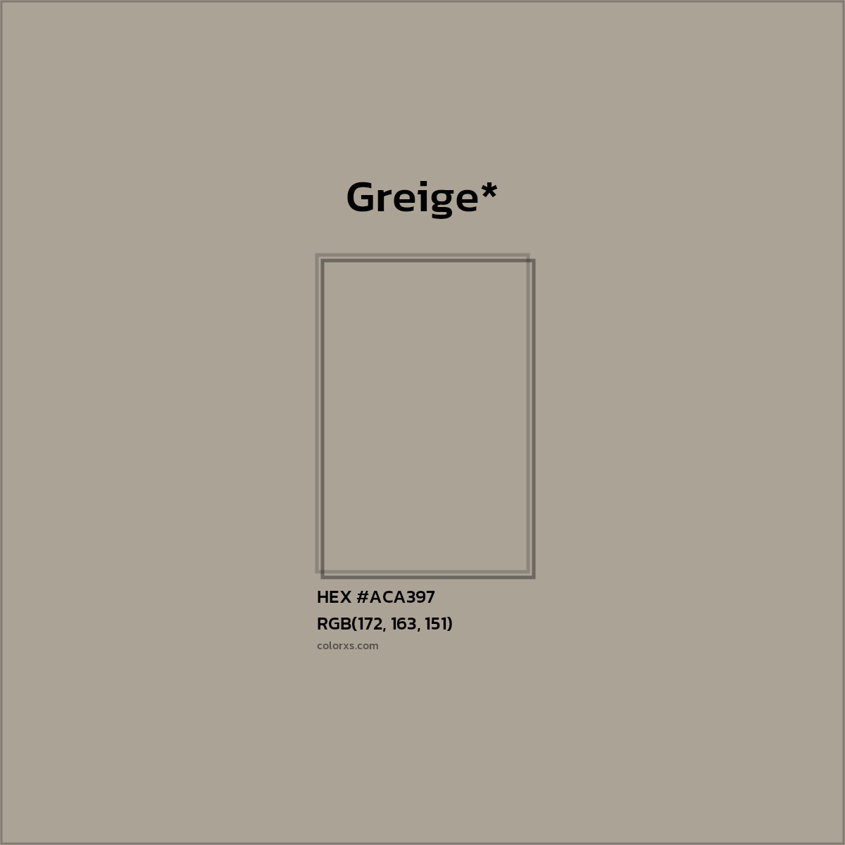 HEX #ACA397 Color Name, Color Code, Palettes, Similar Paints, Images
