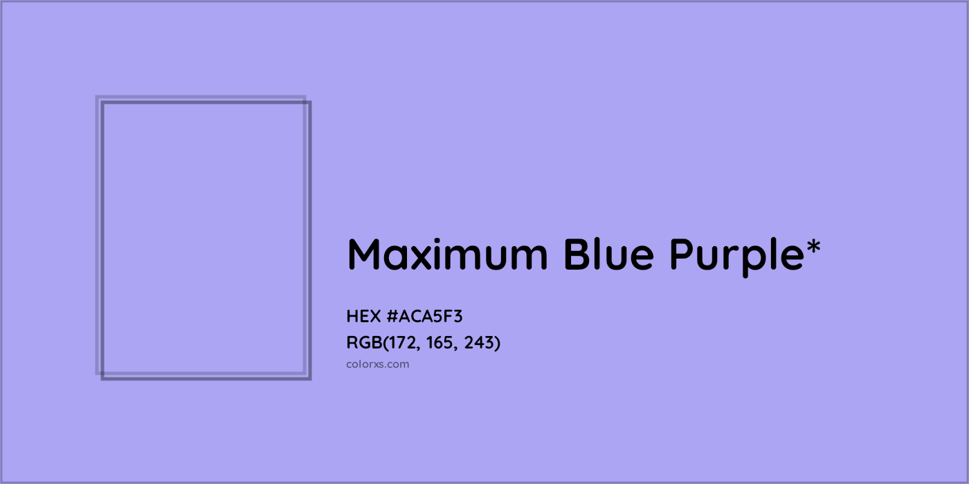 HEX #ACA5F3 Color Name, Color Code, Palettes, Similar Paints, Images