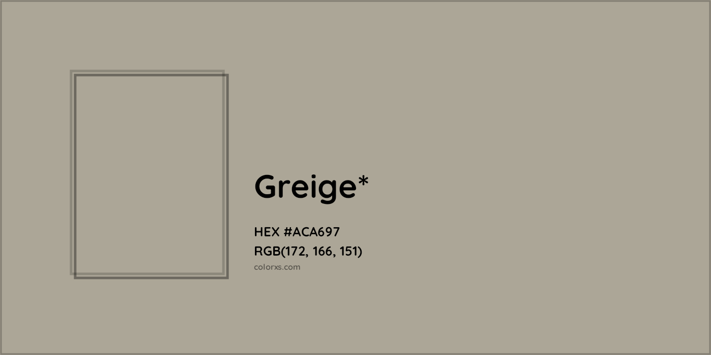 HEX #ACA697 Color Name, Color Code, Palettes, Similar Paints, Images