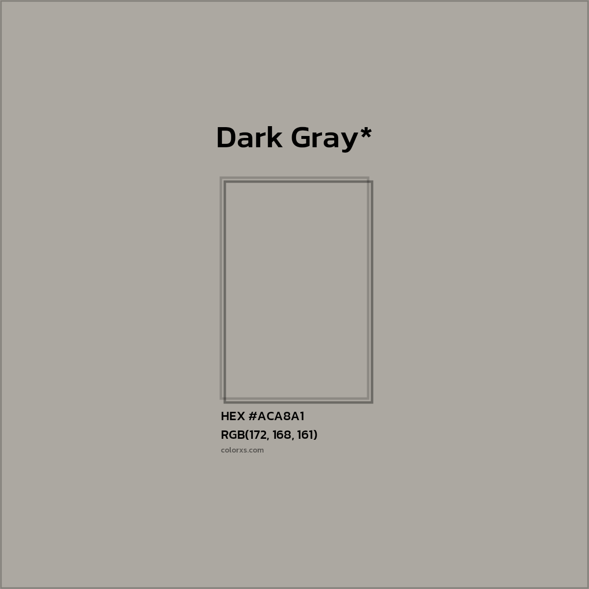 HEX #ACA8A1 Color Name, Color Code, Palettes, Similar Paints, Images