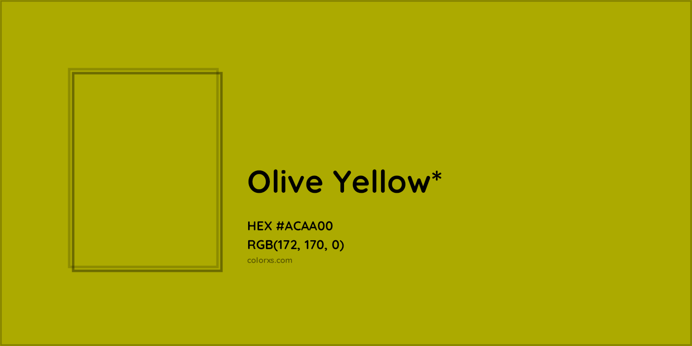 HEX #ACAA00 Color Name, Color Code, Palettes, Similar Paints, Images