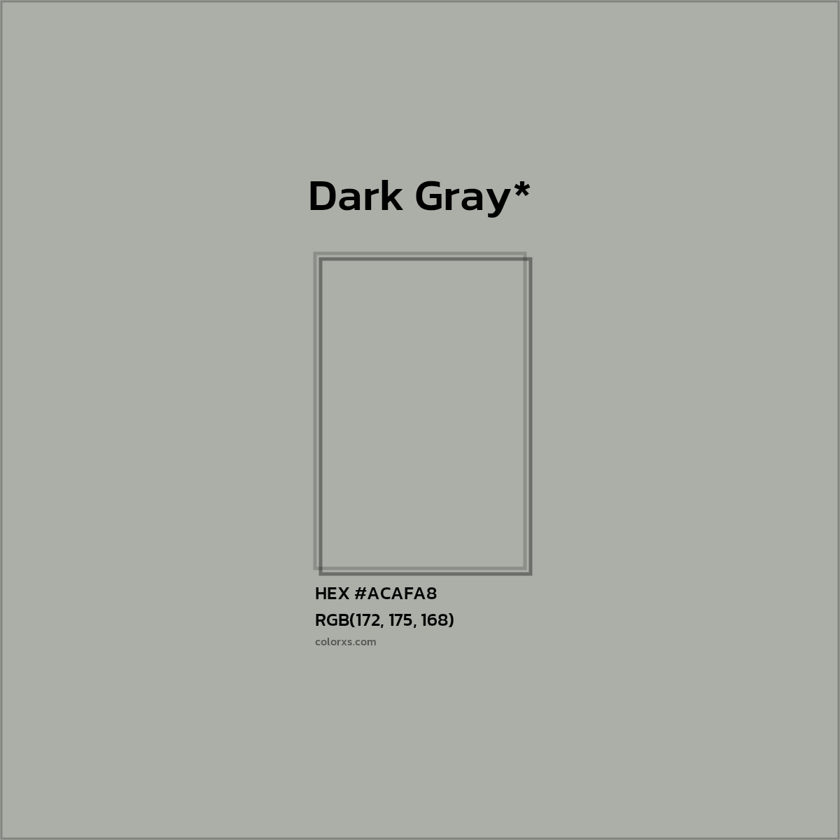 HEX #ACAFA8 Color Name, Color Code, Palettes, Similar Paints, Images