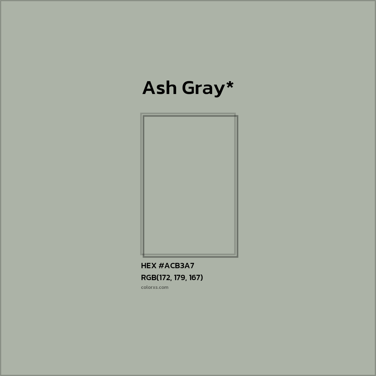 HEX #ACB3A7 Color Name, Color Code, Palettes, Similar Paints, Images