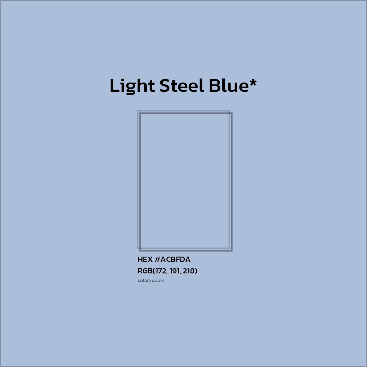 HEX #ACBFDA Color Name, Color Code, Palettes, Similar Paints, Images