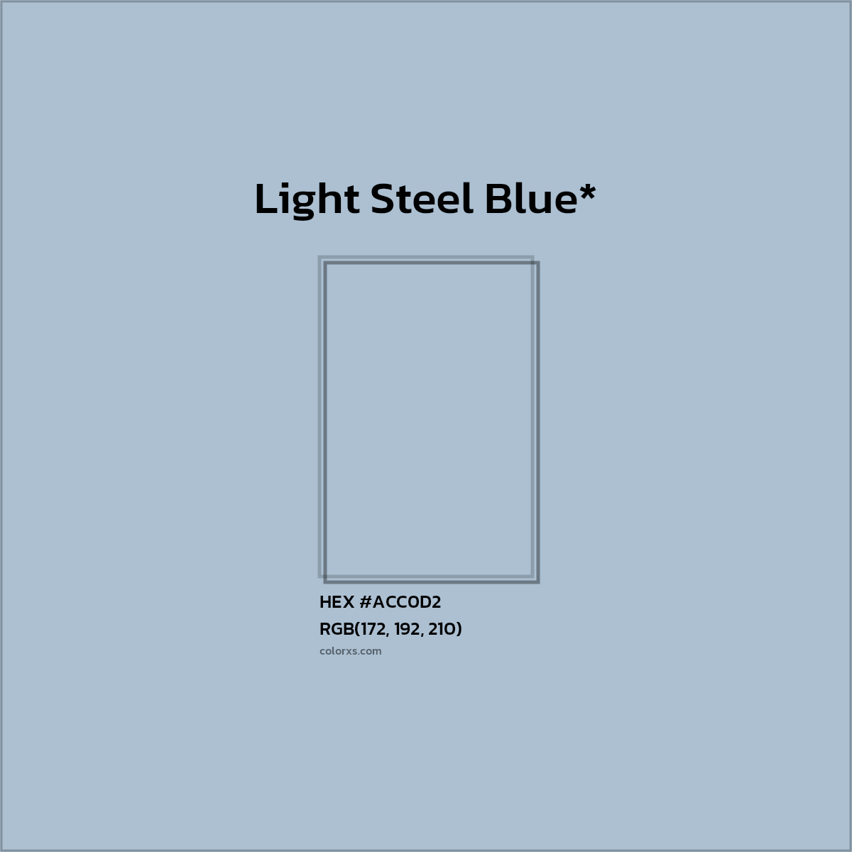 HEX #ACC0D2 Color Name, Color Code, Palettes, Similar Paints, Images