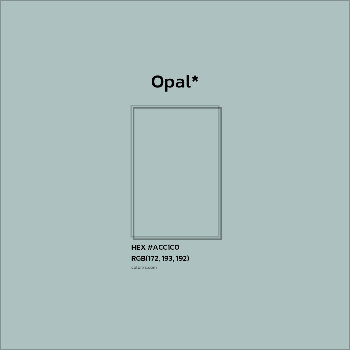 HEX #ACC1C0 Color Name, Color Code, Palettes, Similar Paints, Images
