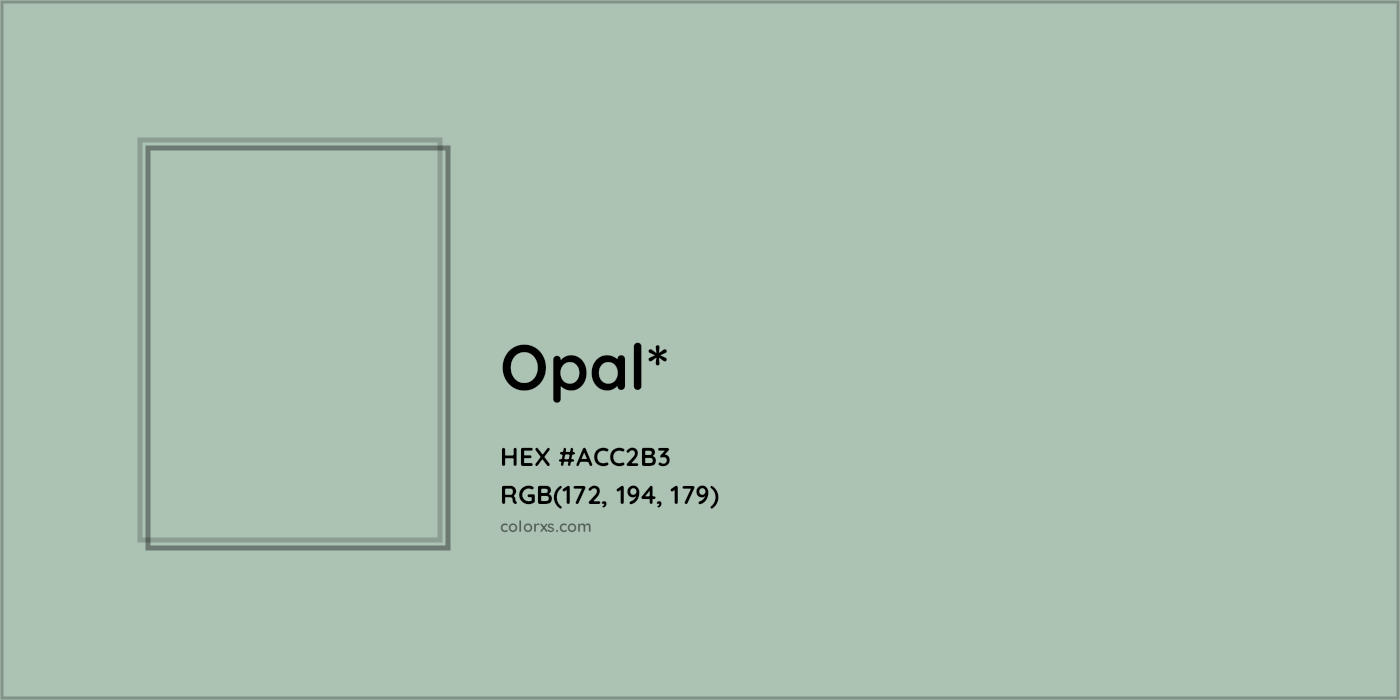 HEX #ACC2B3 Color Name, Color Code, Palettes, Similar Paints, Images