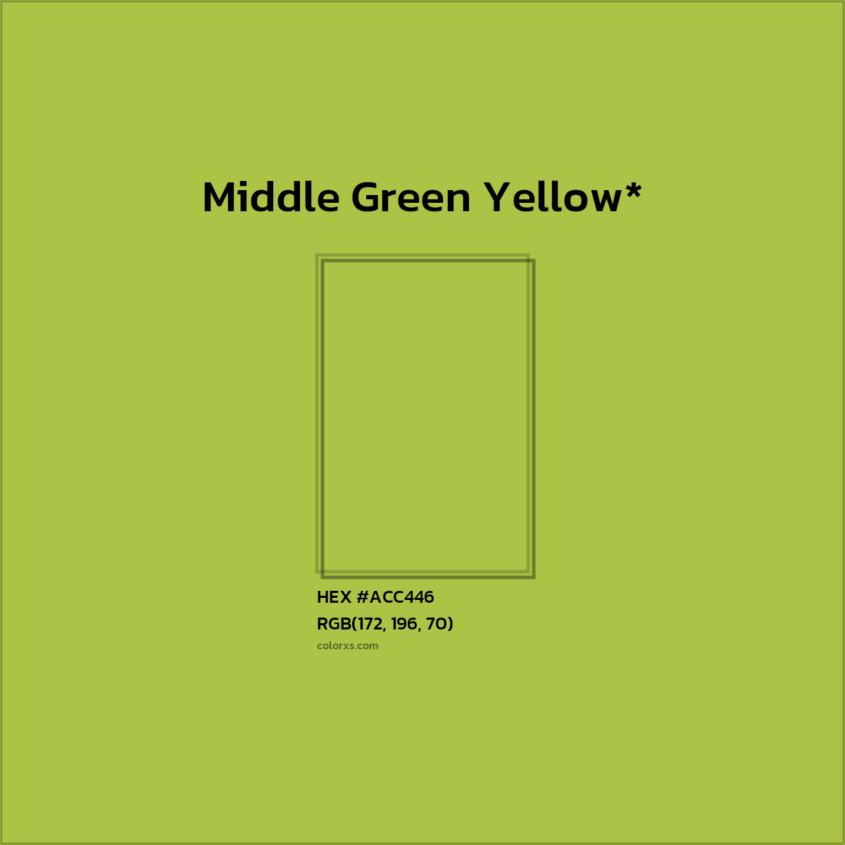 HEX #ACC446 Color Name, Color Code, Palettes, Similar Paints, Images