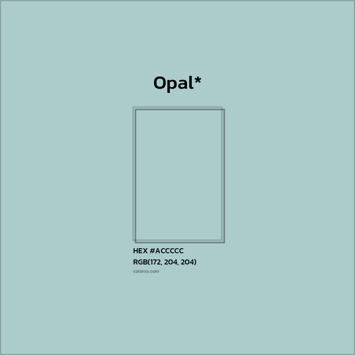 HEX #ACCCCC Color Name, Color Code, Palettes, Similar Paints, Images